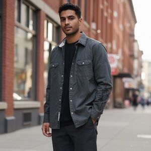 Billabong Charcoal Gray Lightweight Shirt Jacket Sz X-Large